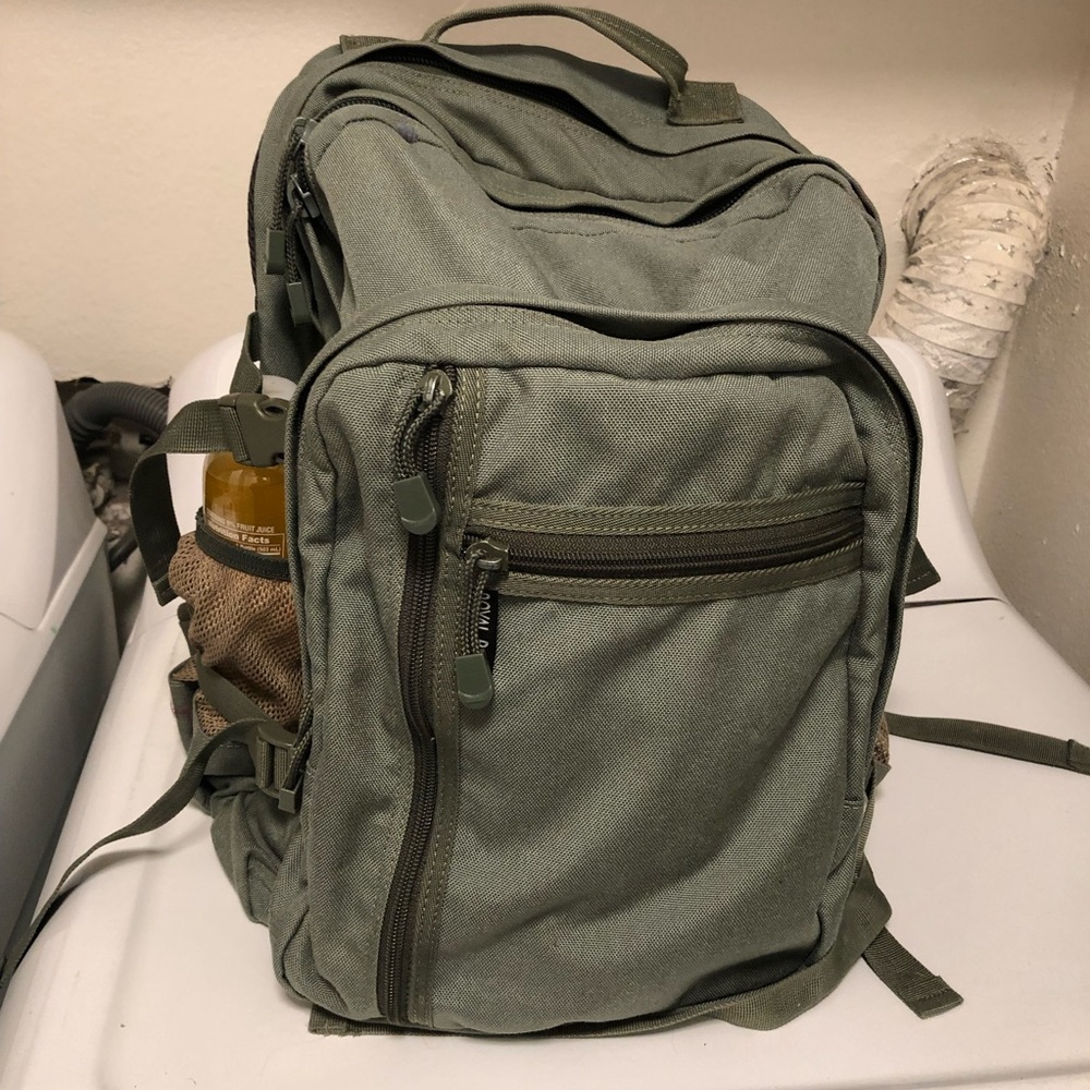 Royal Bag Large Backpack Olive Canvas School Back Padding Side Pockets